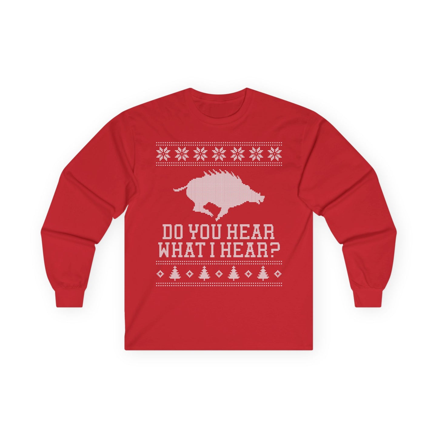Arkansas Ugly Christmas Sweater Long Sleeve Tee