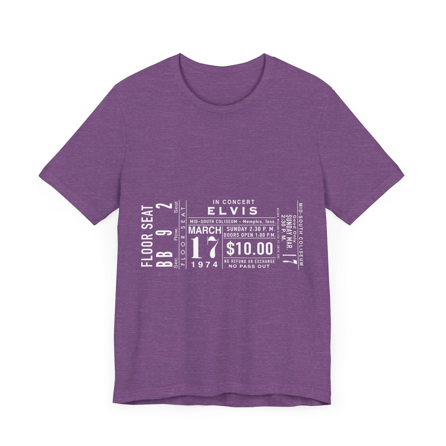Vintage Elvis Concert Ticket Tee - Unisex Jersey Short Sleeve Tee