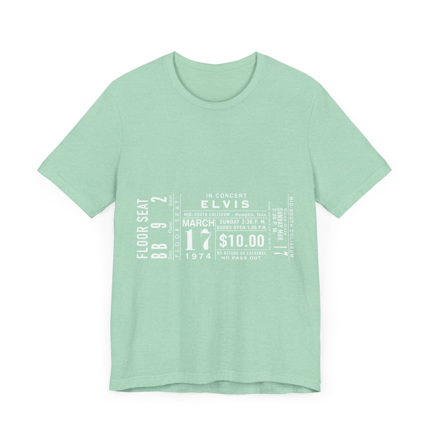 Memphis Vintage Elvis Concert Ticket Tee - Unisex Jersey Short Sleeve Tee