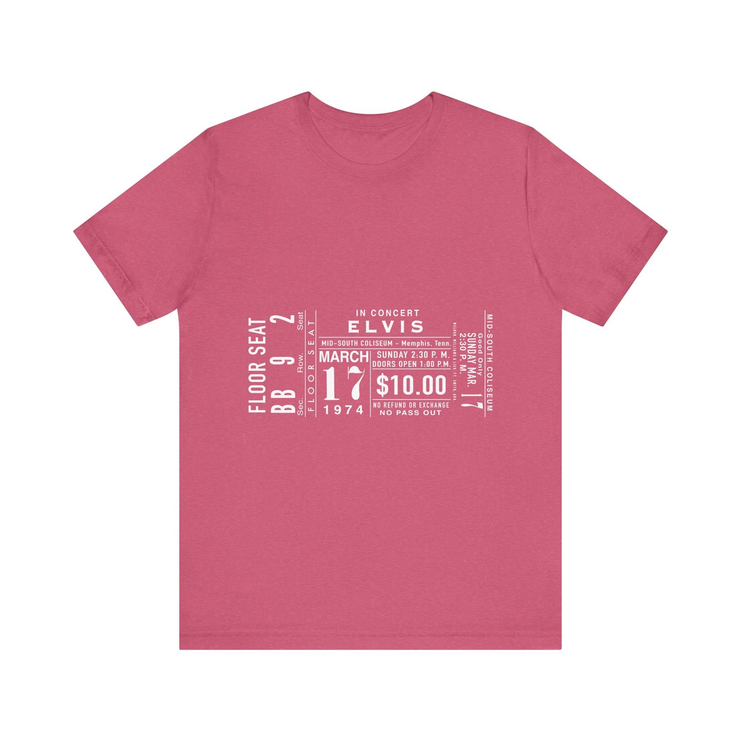 Vintage Elvis Concert Ticket Tee - Unisex Jersey Short Sleeve Tee