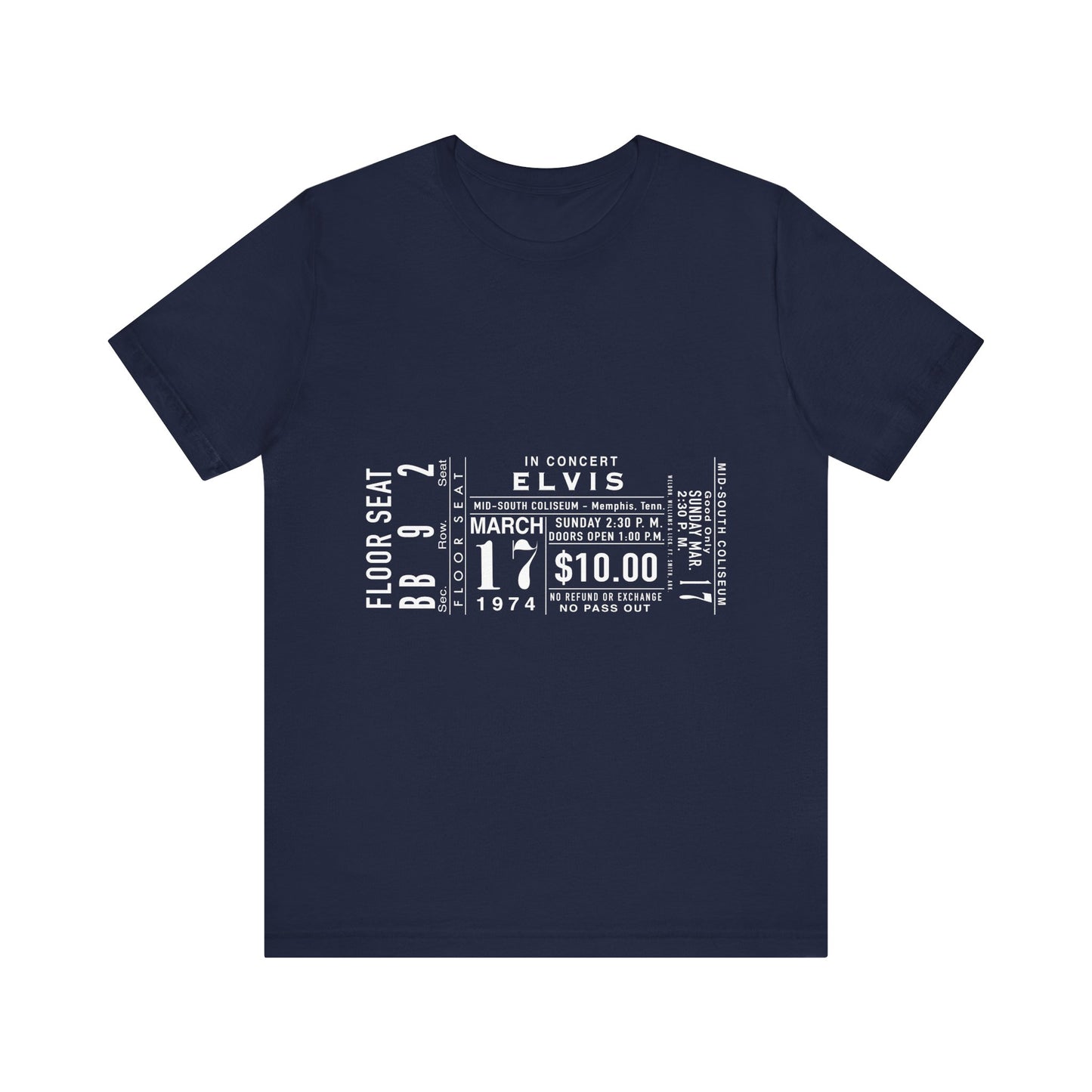 Vintage Elvis Concert Ticket Tee - Unisex Jersey Short Sleeve Tee