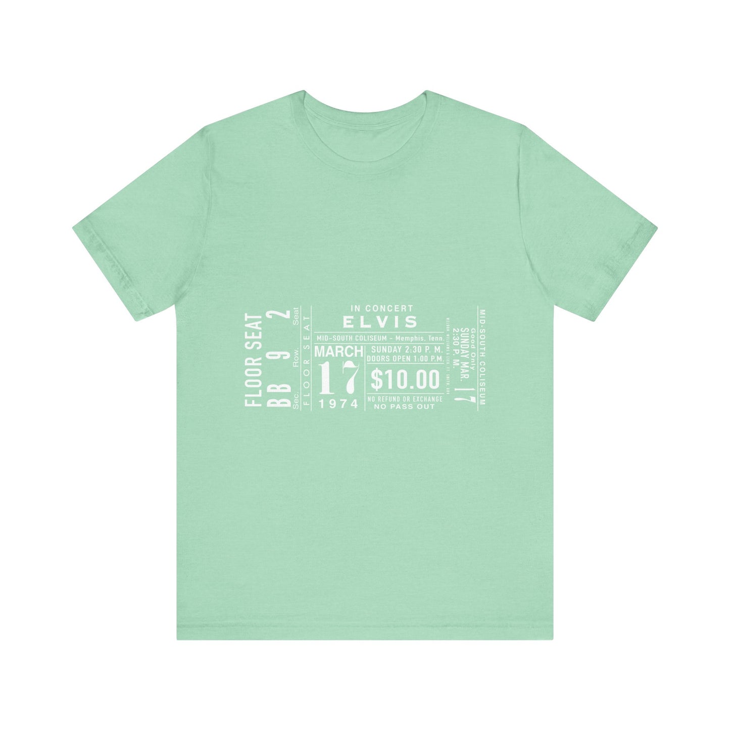 Vintage Elvis Concert Ticket Tee - Unisex Jersey Short Sleeve Tee