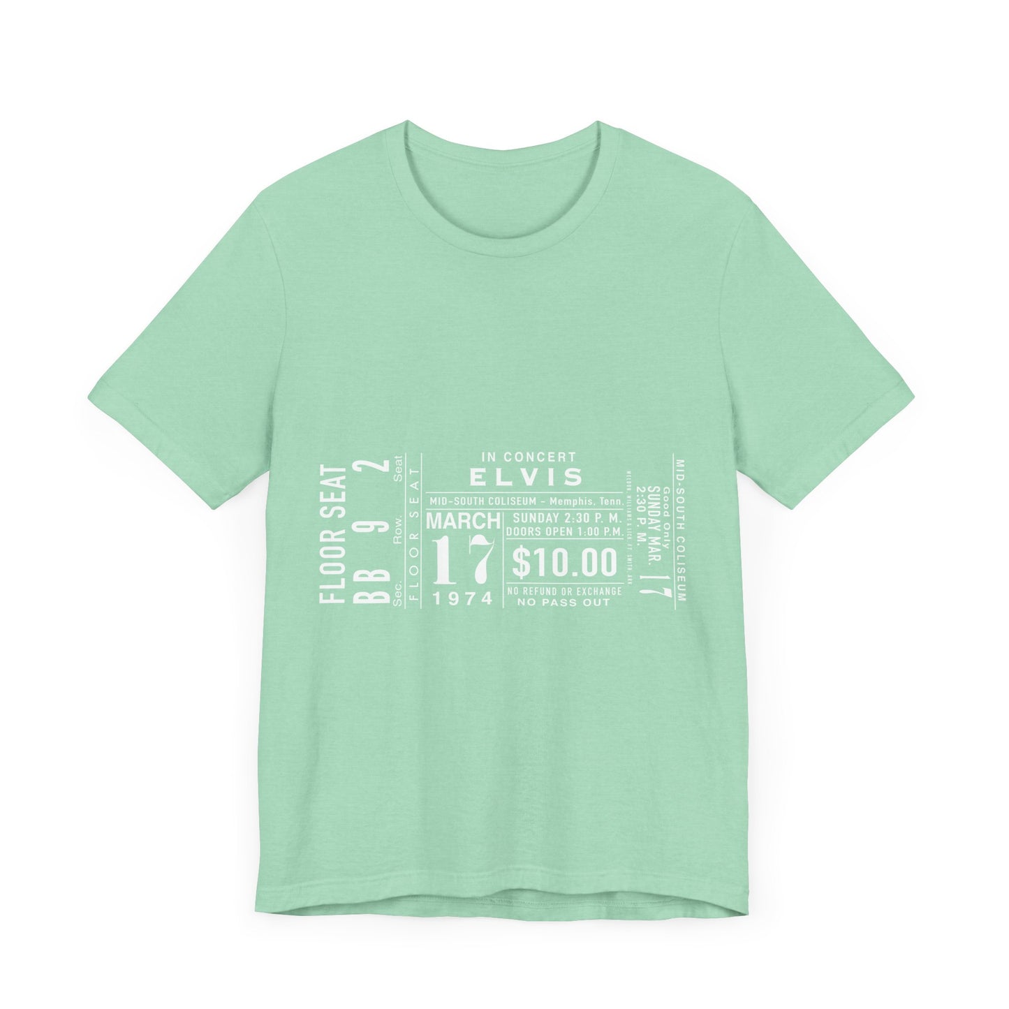 Vintage Elvis Concert Ticket Tee - Unisex Jersey Short Sleeve Tee