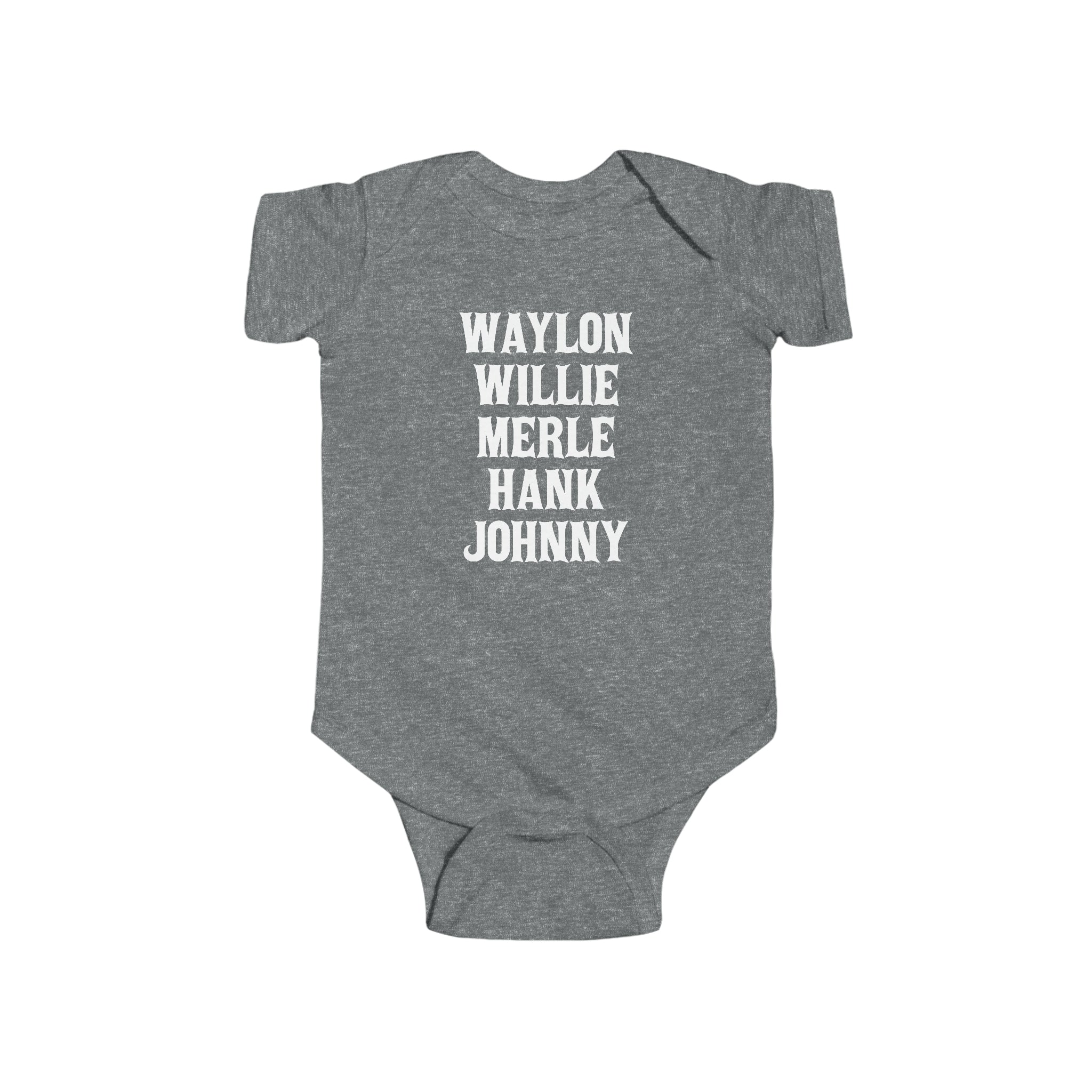 Waylon, Willie, Merle, Hank, Johnny Onesie