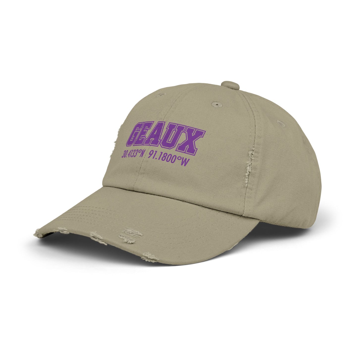 LSU GEAUX Coordinates Unisex Distressed Cap - Geaux Louisiana Coordinates Hat