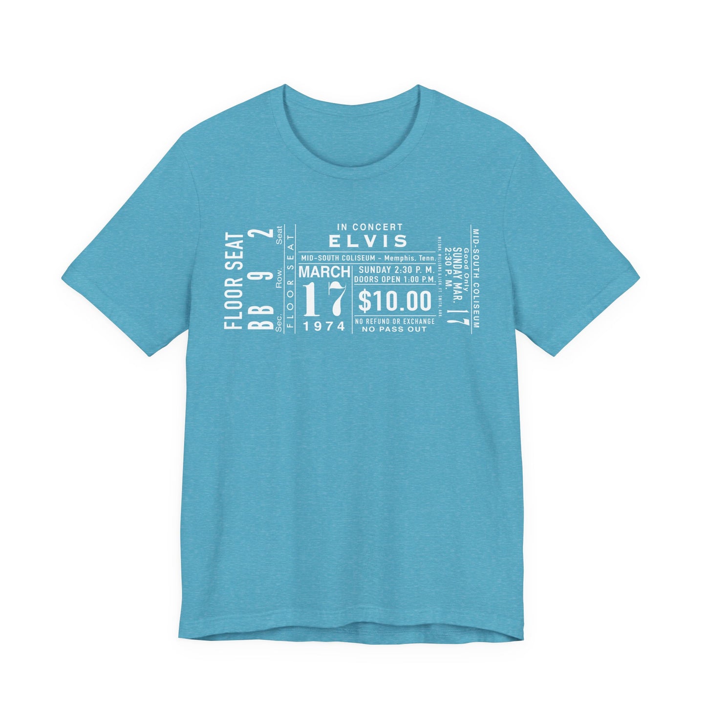 Vintage Elvis Concert Ticket Tee - Unisex Jersey Short Sleeve Tee
