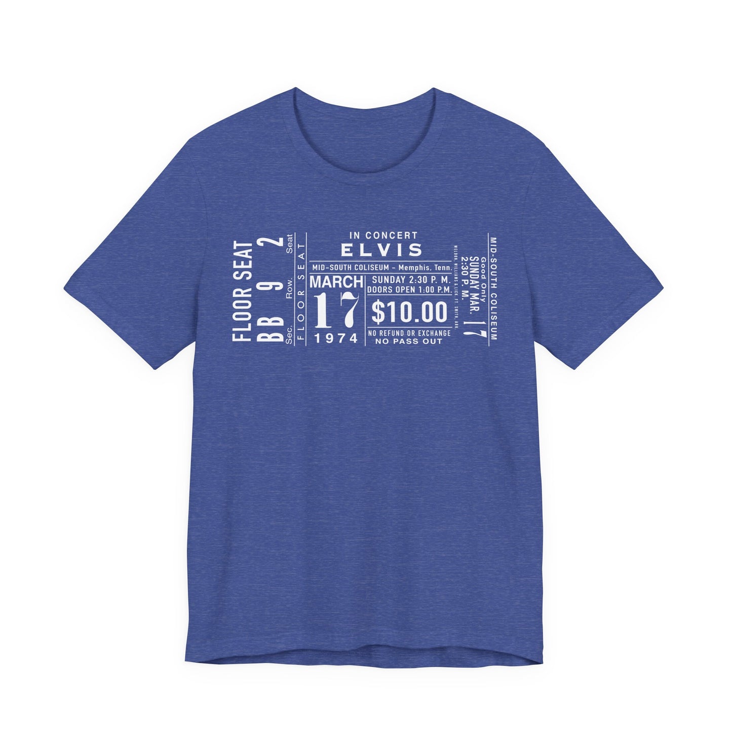 Vintage Elvis Concert Ticket Tee - Unisex Jersey Short Sleeve Tee