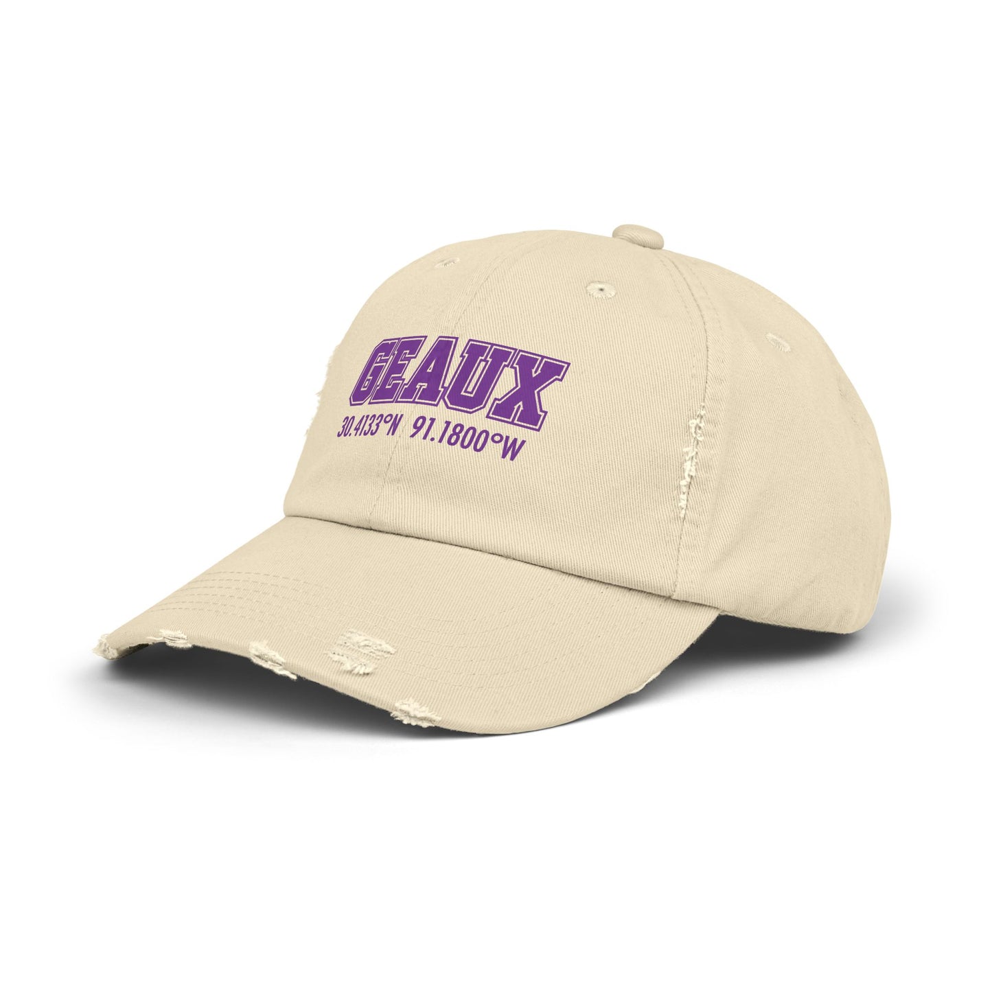 LSU GEAUX Coordinates Unisex Distressed Cap - Geaux Louisiana Coordinates Hat