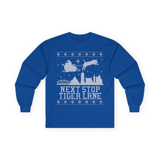 Unisex Long Sleeve Tee - 'Next Stop Tiger Lane' Graphic, Cozy Gift for Fall/Winter, Perfect for Holidays, Festivals, Casual Wear, [...]