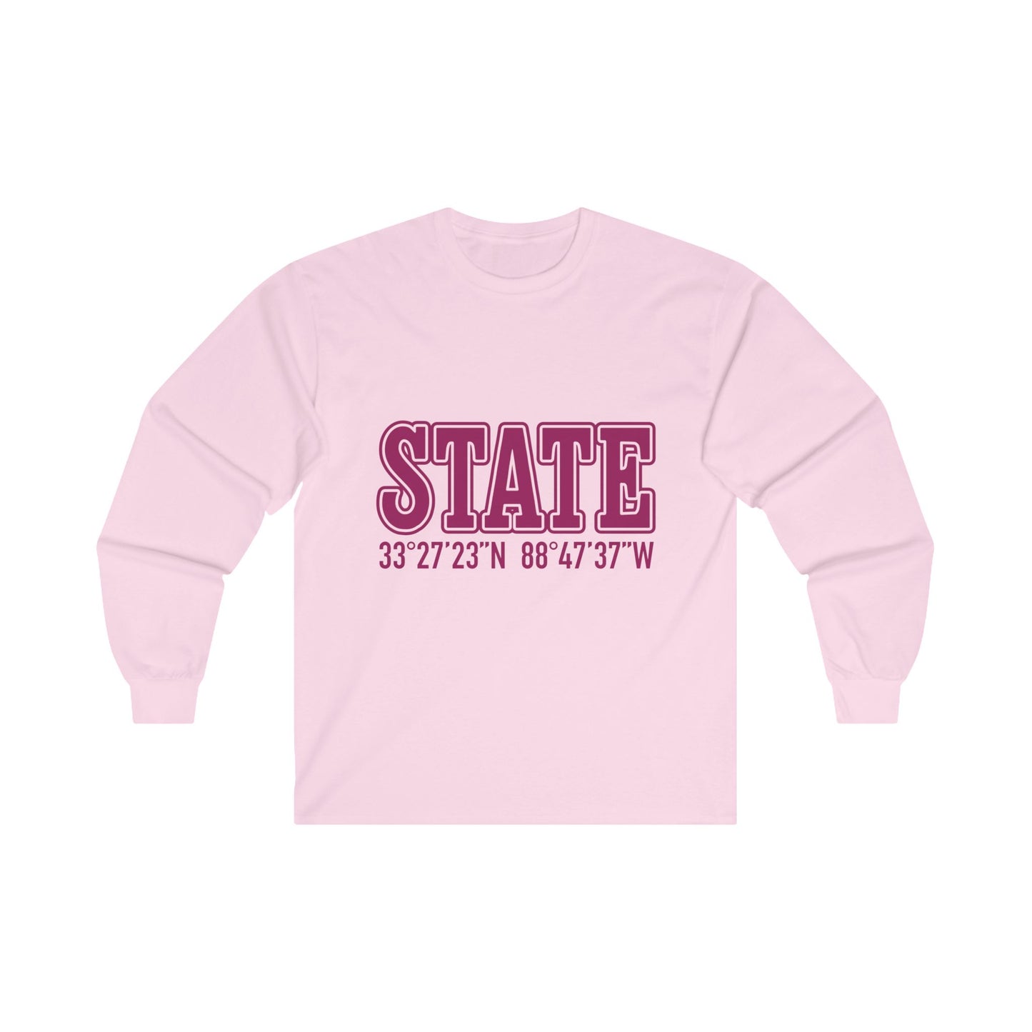 Mississippi State Coordinates Unisex Ultra Cotton Long Sleeve Tee