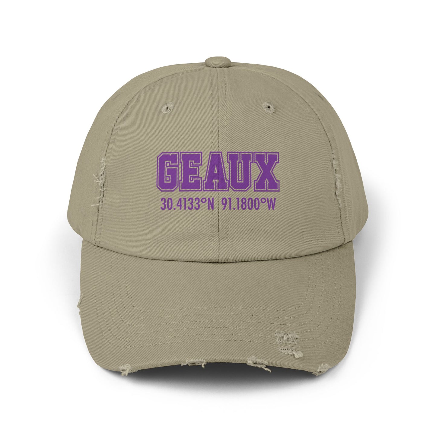 LSU GEAUX Coordinates Unisex Distressed Cap - Geaux Louisiana Coordinates Hat