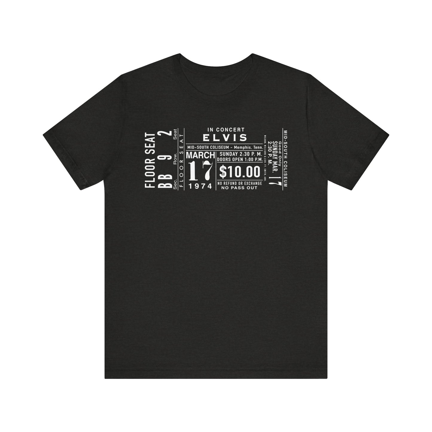 Vintage Elvis Concert Ticket Tee - Unisex Jersey Short Sleeve Tee