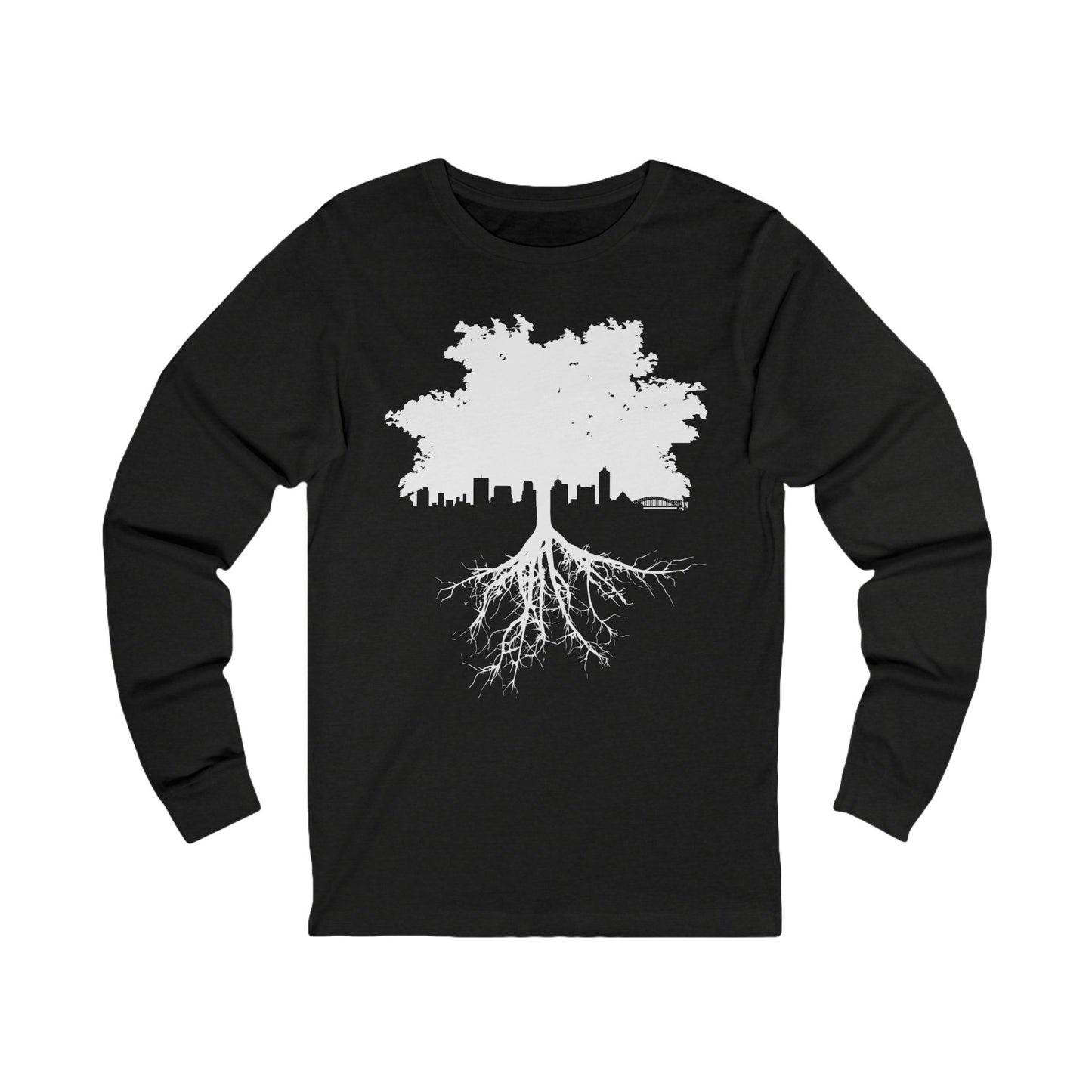 Urban Tree Roots Long Sleeve Tee | Nature Lovers Gift, Eco-Friendly Apparel, Unisex Shirt, Casual Wear, Fall Fashion