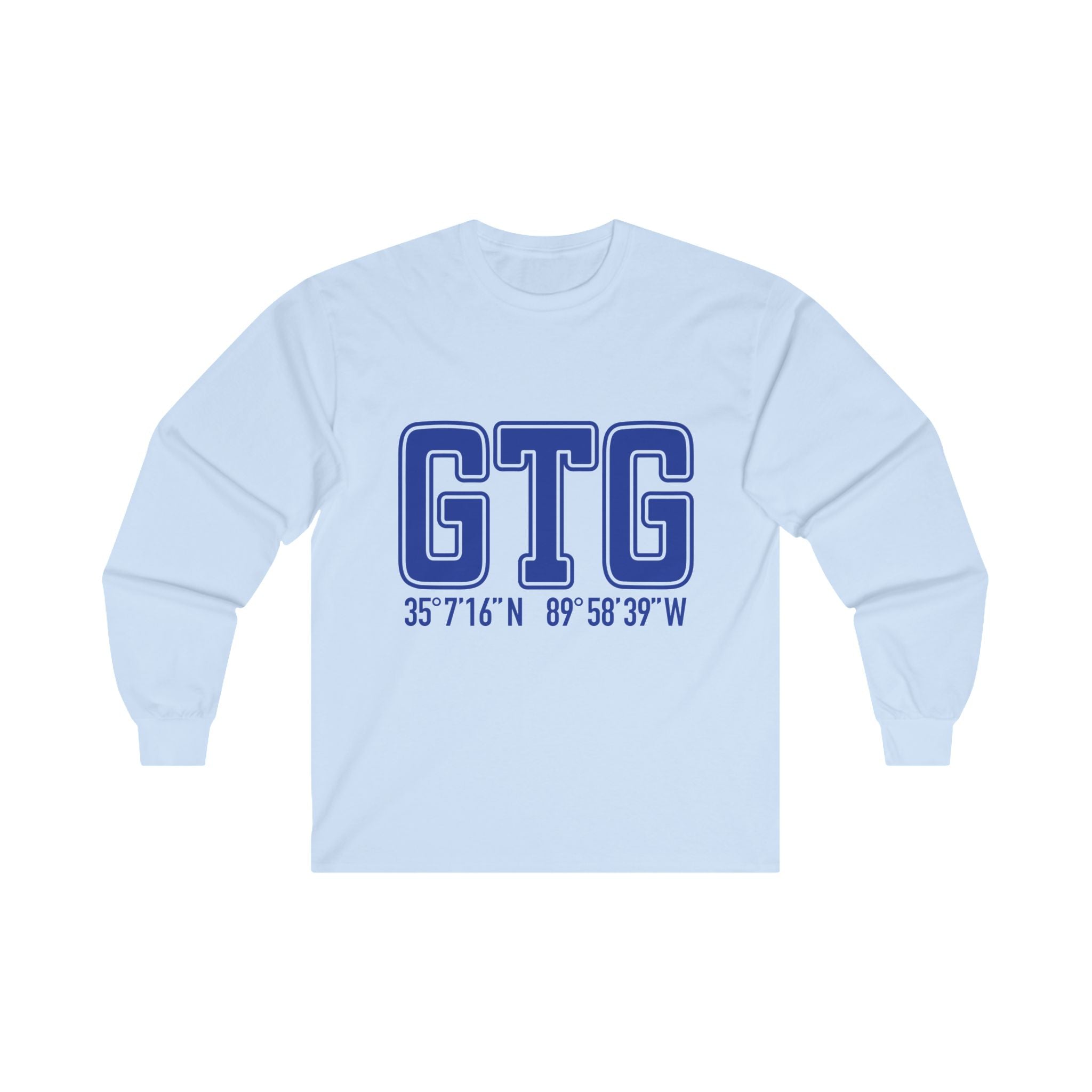 University of Memphis Go Tigers Go Coordinates Unisex Ultra Cotton Long Sleeve Tee