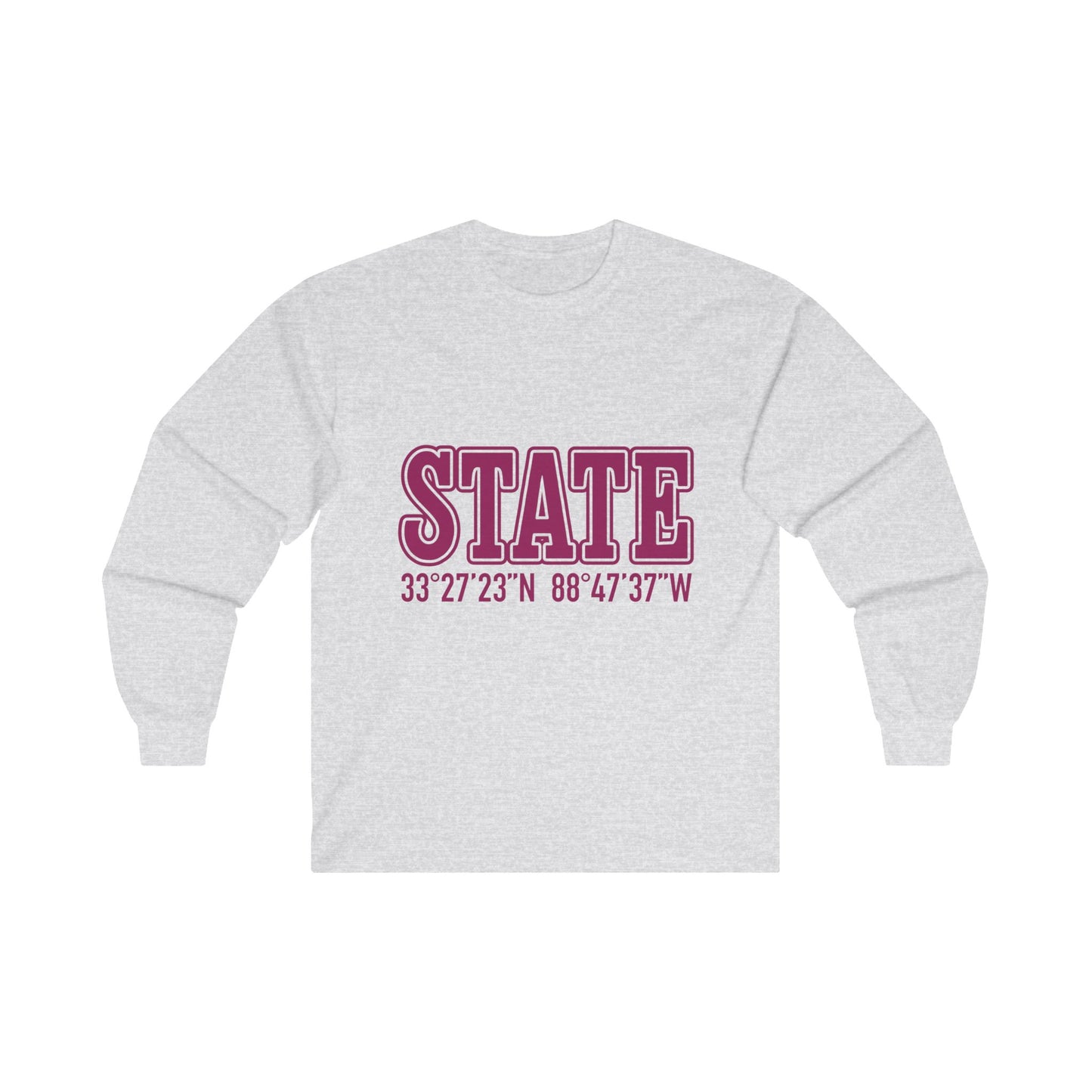 Mississippi State Coordinates Unisex Ultra Cotton Long Sleeve Tee