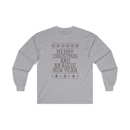 Texas A&M Merry Christmas Aggie New Year Long Sleeve Tee