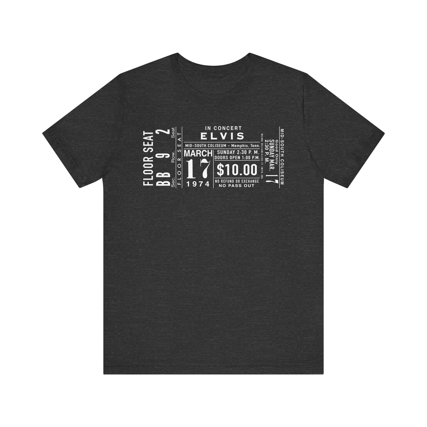 Vintage Elvis Concert Ticket Tee - Unisex Jersey Short Sleeve Tee