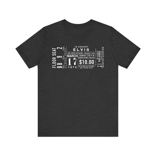 Vintage Elvis Concert Ticket Tee - Unisex Jersey Short Sleeve Tee