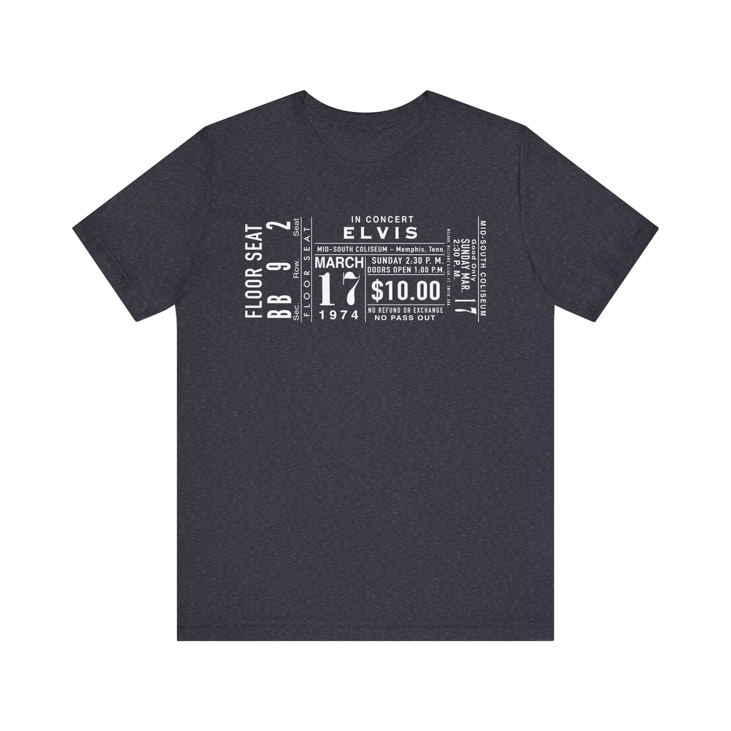 Vintage Elvis Concert Ticket Tee - Unisex Jersey Short Sleeve Tee