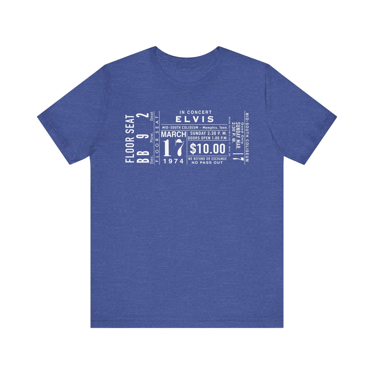 Vintage Elvis Concert Ticket Tee - Unisex Jersey Short Sleeve Tee
