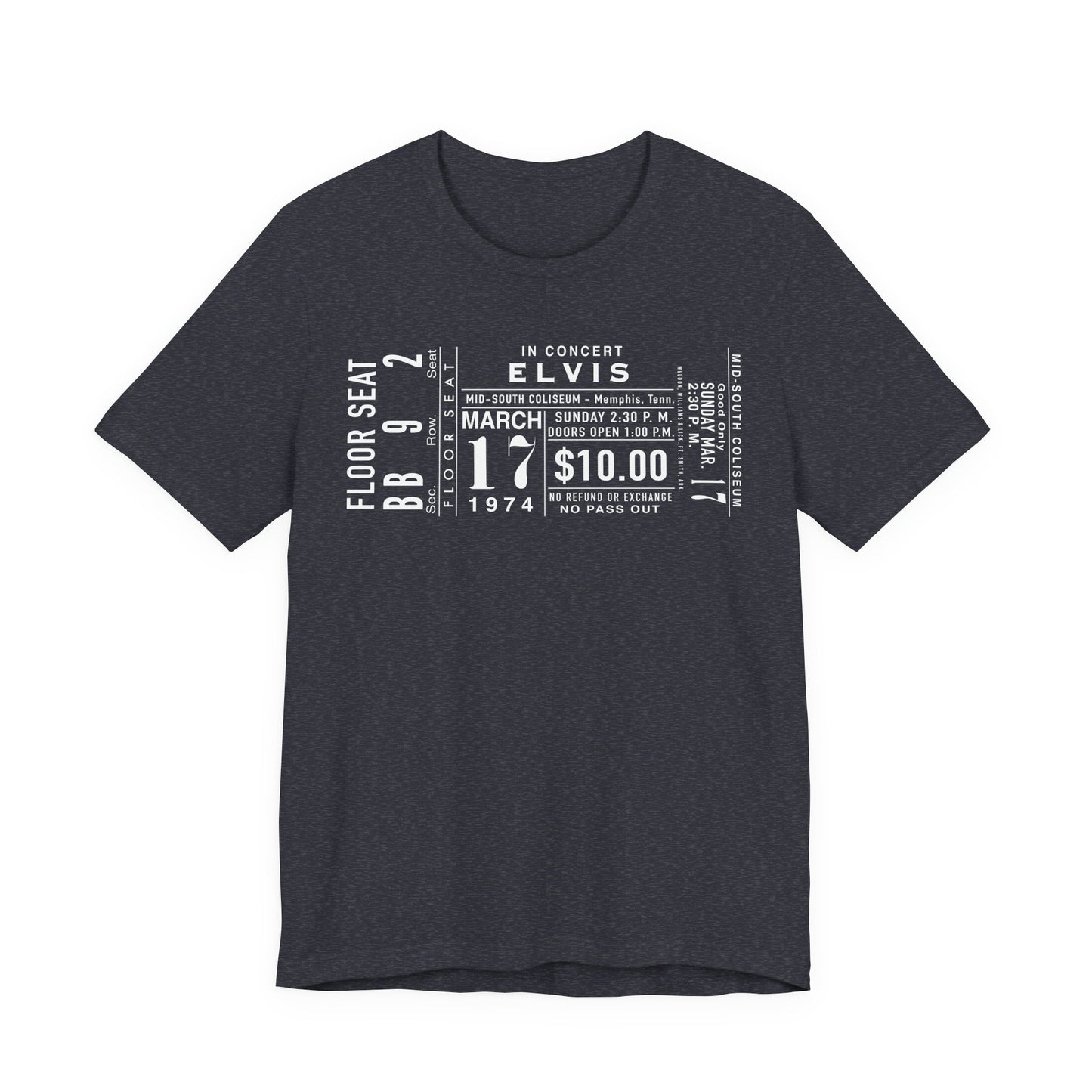 Vintage Elvis Concert Ticket Tee - Unisex Jersey Short Sleeve Tee