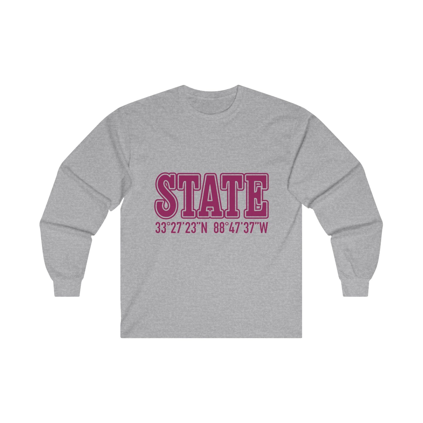 Mississippi State Coordinates Unisex Ultra Cotton Long Sleeve Tee