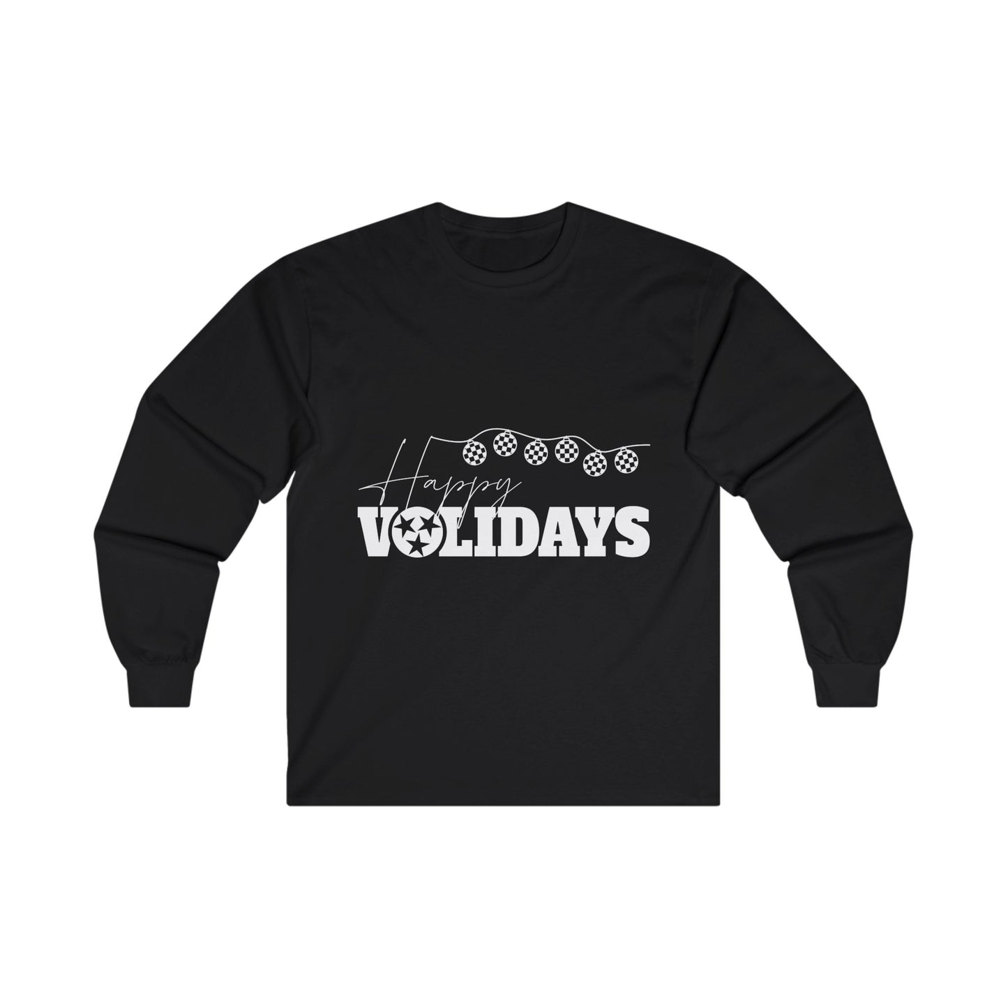 Tennessee Volunteers Long Sleeve Christmas Tee - Tennessee Happy Volidays Design