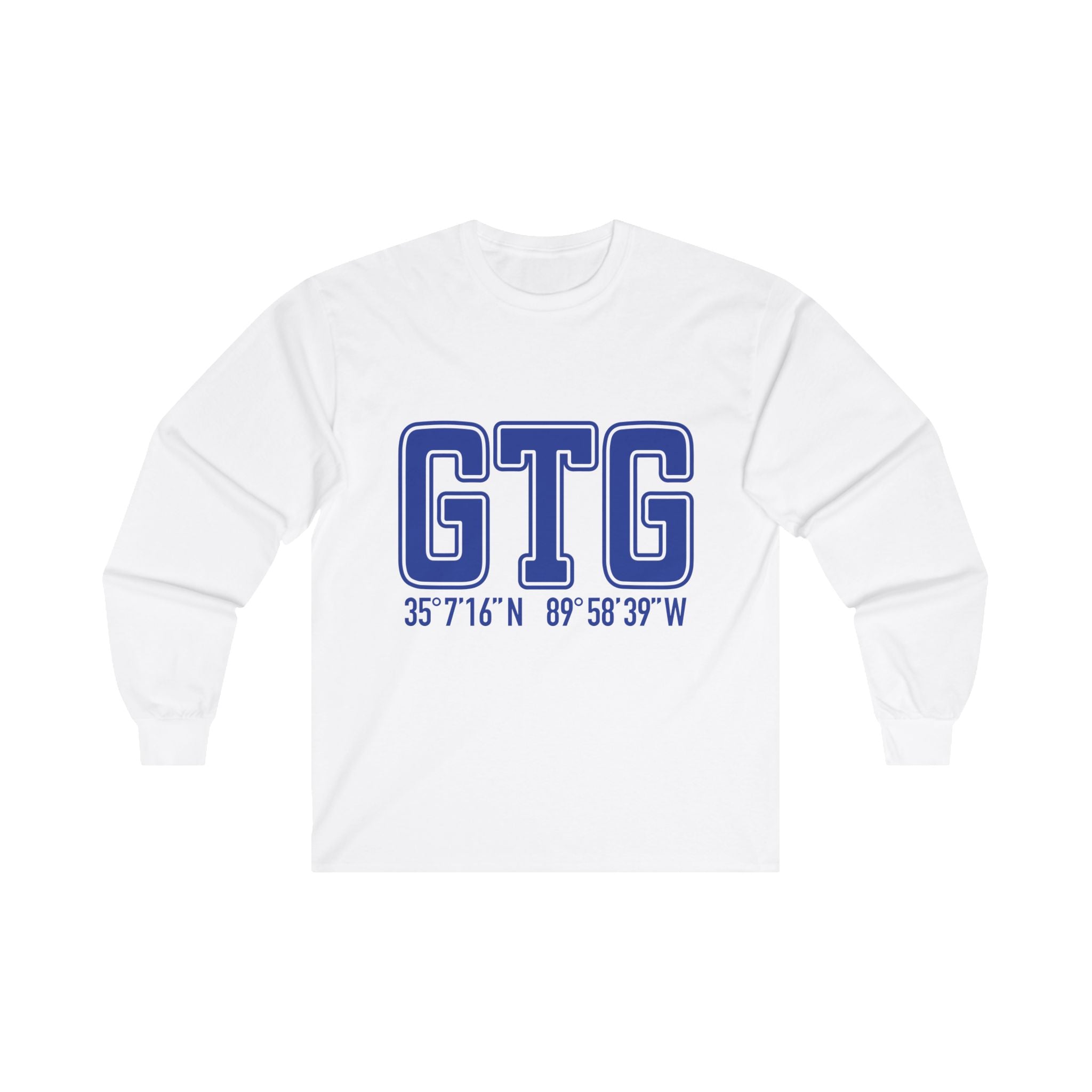 University of Memphis Go Tigers Go Coordinates Unisex Ultra Cotton Long Sleeve Tee