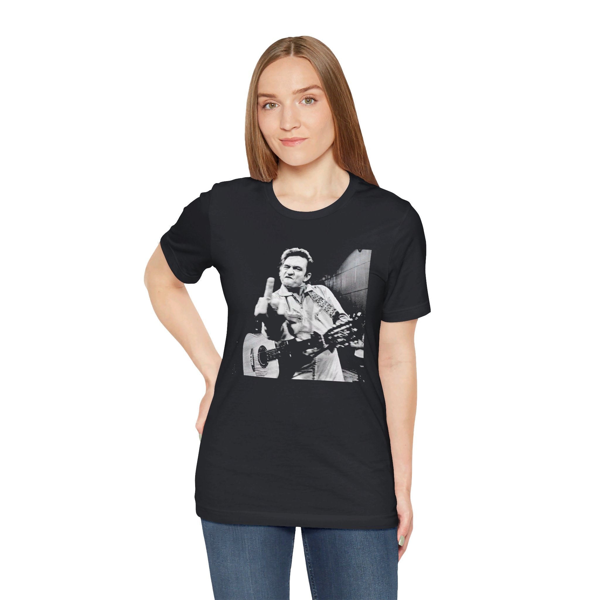 Johnny Cash Middle Finger Tee