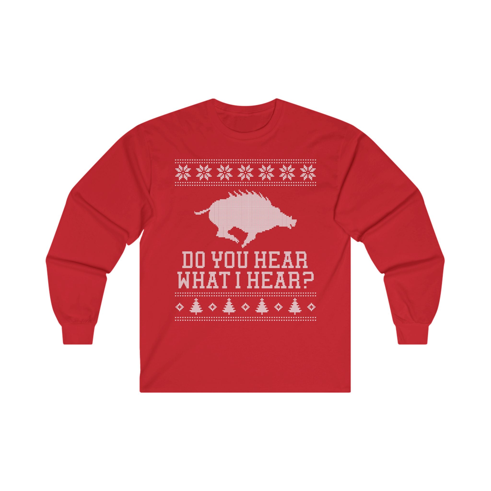 Arkansas Ugly Christmas Sweater Long Sleeve Tee