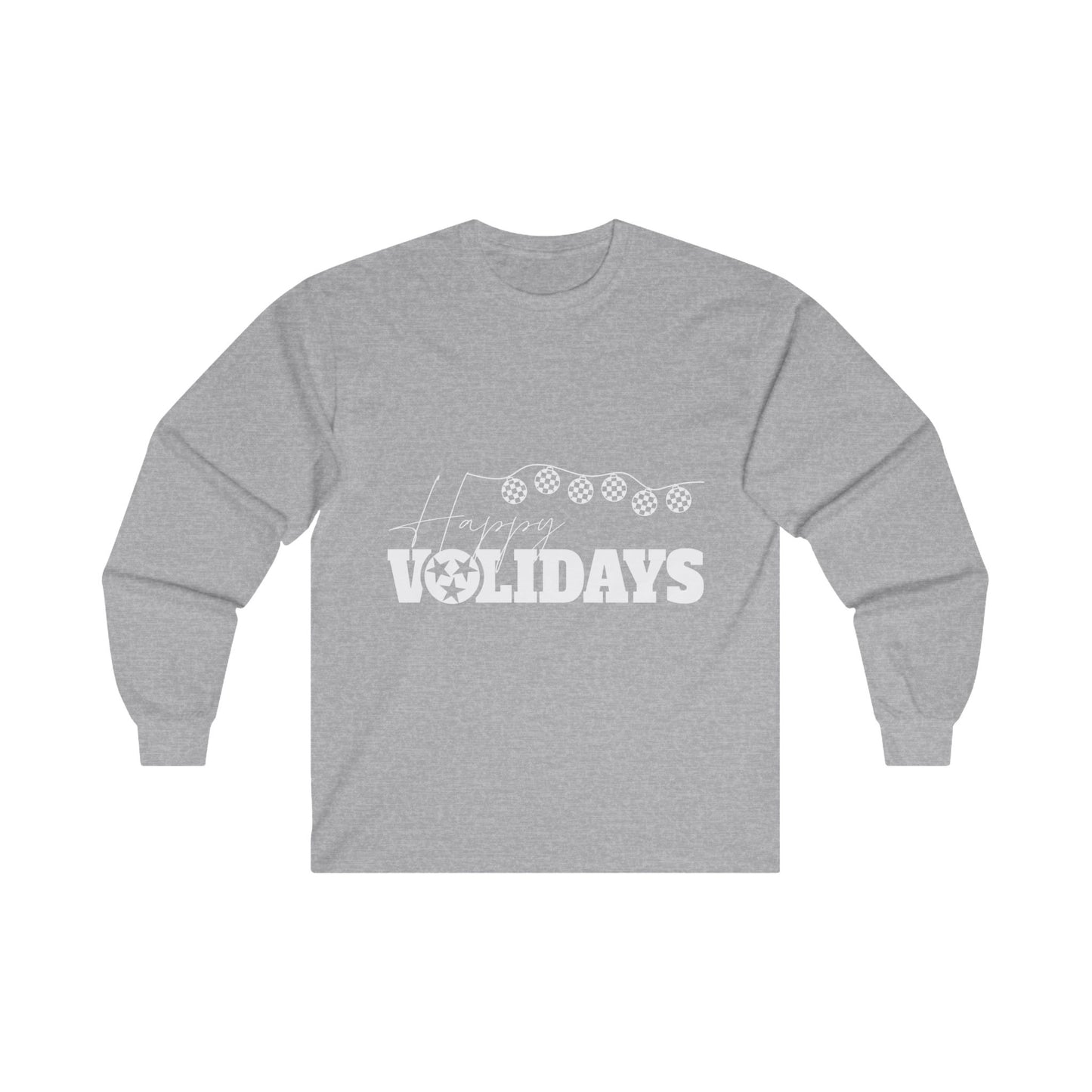 Tennessee Volunteers Long Sleeve Christmas Tee - Tennessee Happy Volidays Design