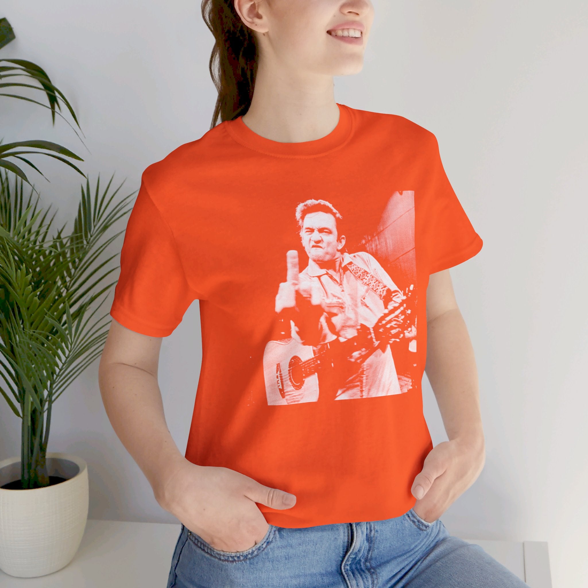 Johnny Cash Middle Finger Tee