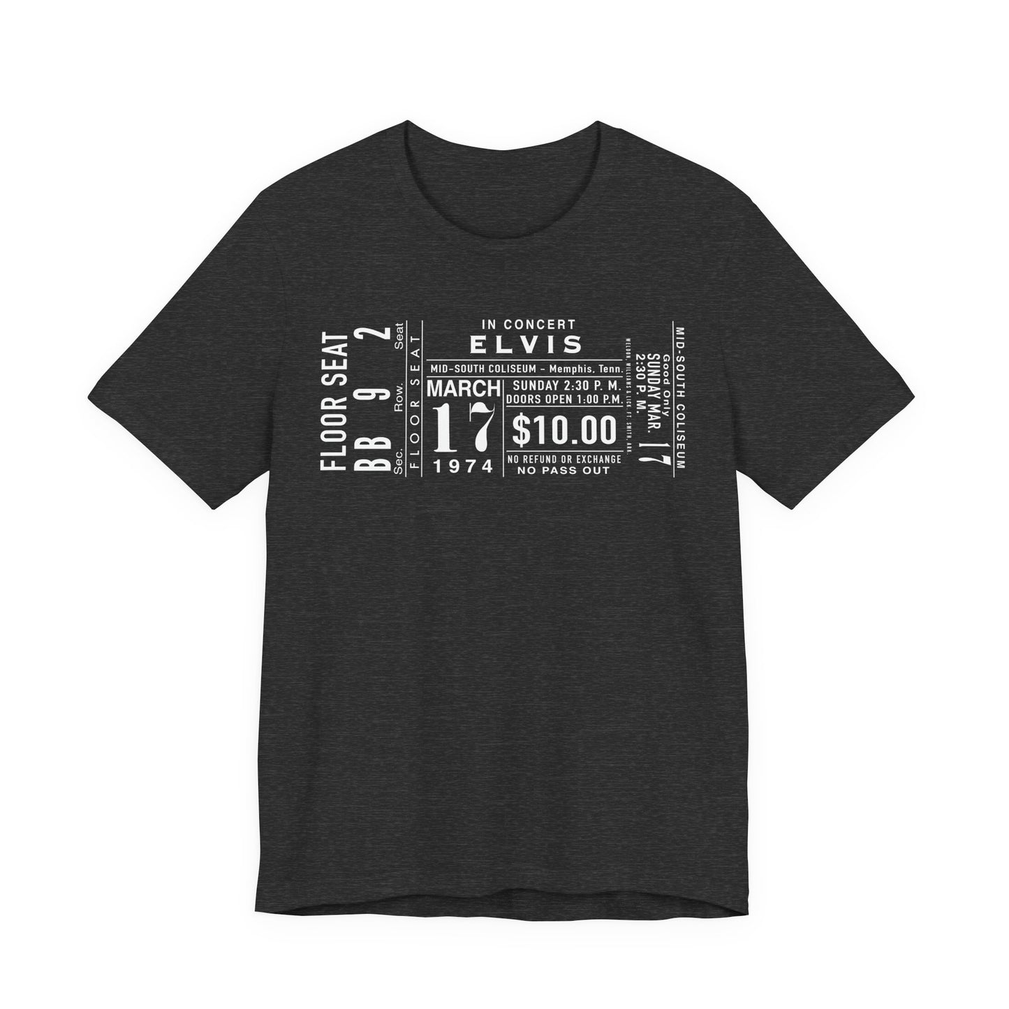 Vintage Elvis Concert Ticket Tee - Unisex Jersey Short Sleeve Tee