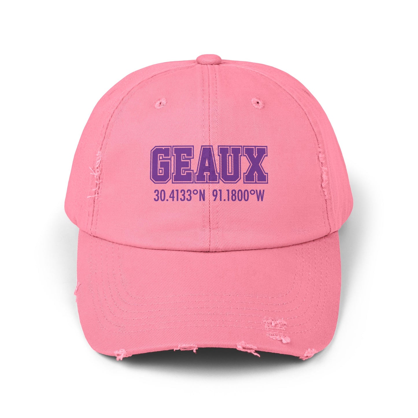 LSU GEAUX Coordinates Unisex Distressed Cap - Geaux Louisiana Coordinates Hat