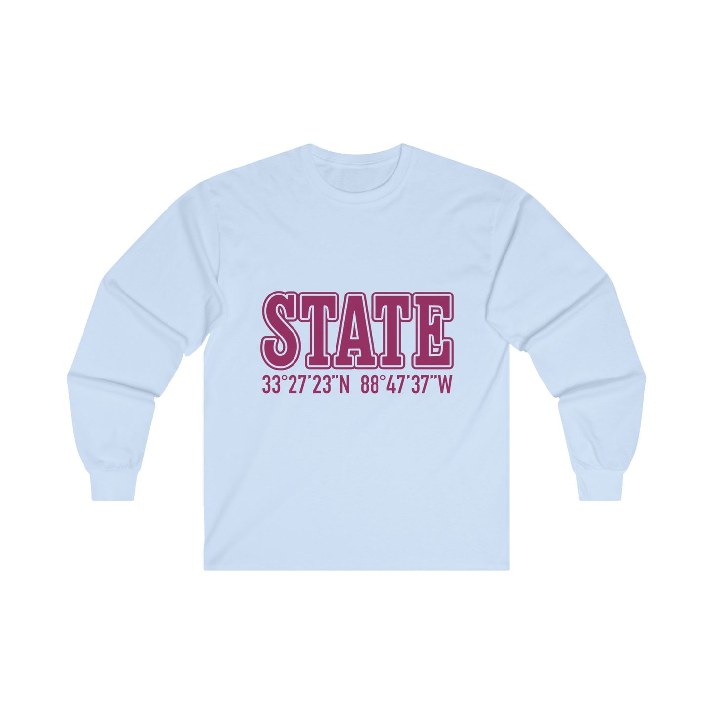 Mississippi State Coordinates Unisex Ultra Cotton Long Sleeve Tee