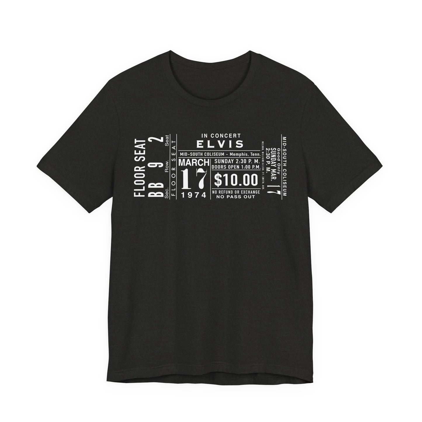Vintage Elvis Concert Ticket Tee - Unisex Jersey Short Sleeve Tee