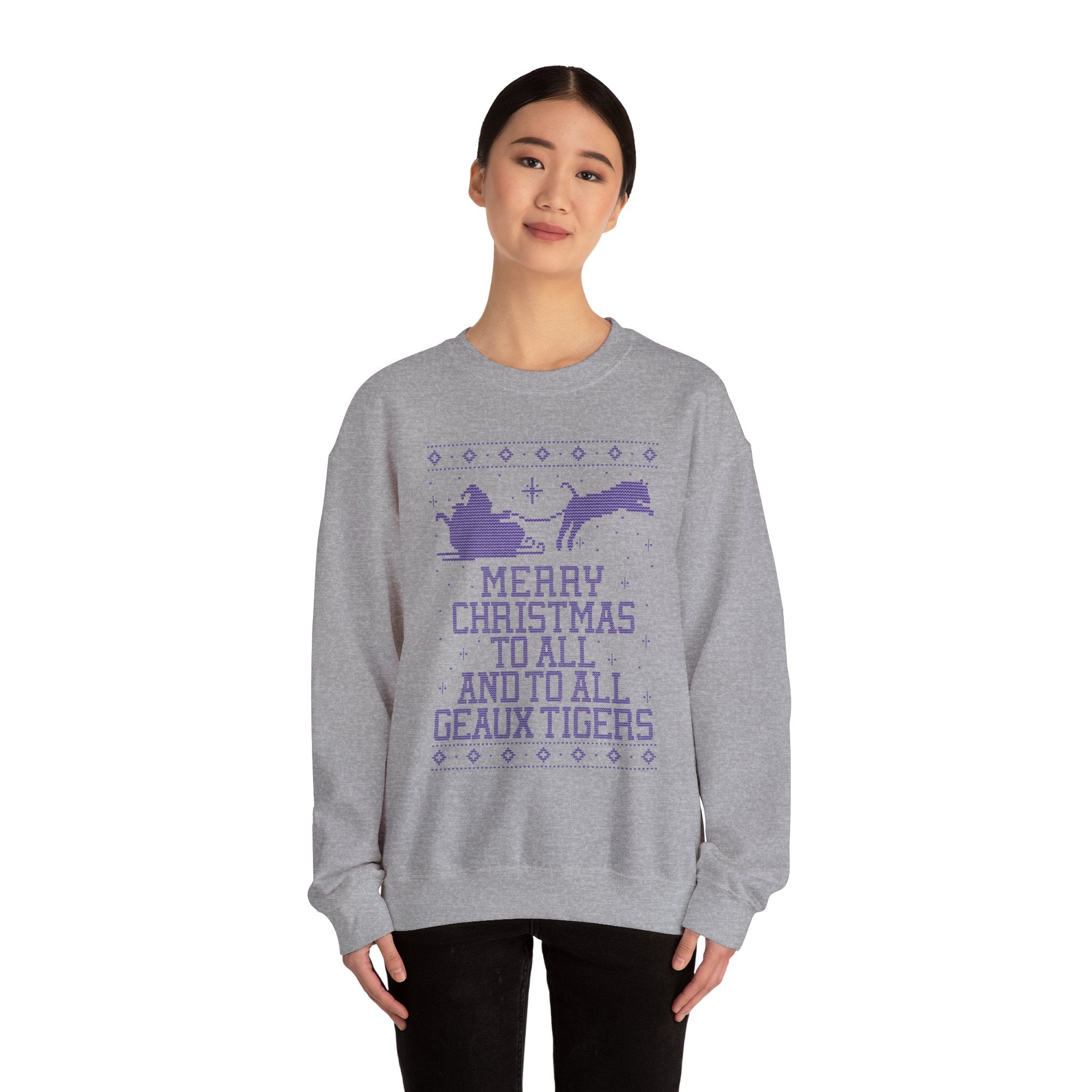 LSU "Ugly Christmas Sweater" Unisex Heavy Blend™ Crewneck Sweatshirt