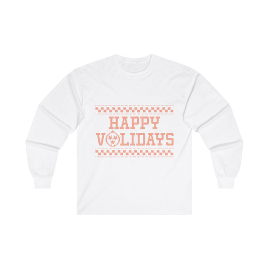 Tennessee Happy Volidays Christmas 100% Cotton Long Sleeve Tee