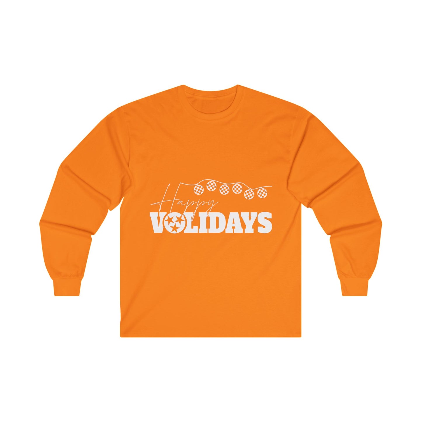 Tennessee Volunteers Long Sleeve Christmas Tee - Tennessee Happy Volidays Design