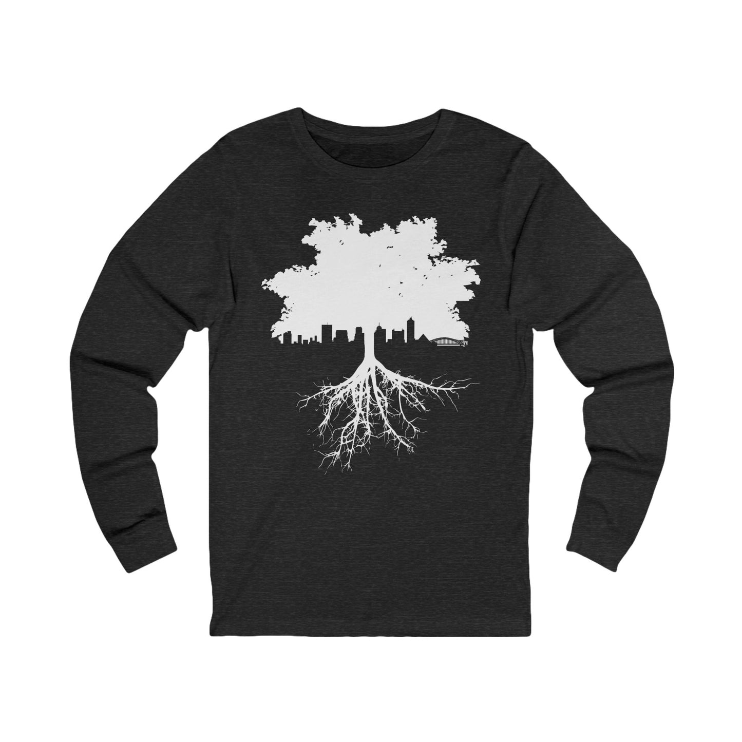 Urban Tree Roots Long Sleeve Tee | Nature Lovers Gift, Eco-Friendly Apparel, Unisex Shirt, Casual Wear, Fall Fashion