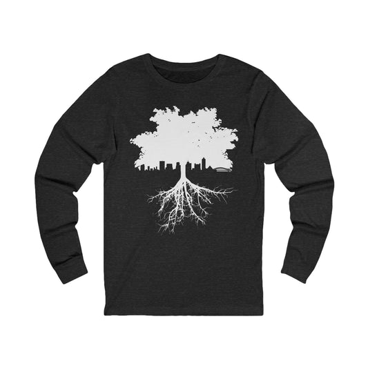 Urban Tree Roots Long Sleeve Tee | Nature Lovers Gift, Eco-Friendly Apparel, Unisex Shirt, Casual Wear, Fall Fashion