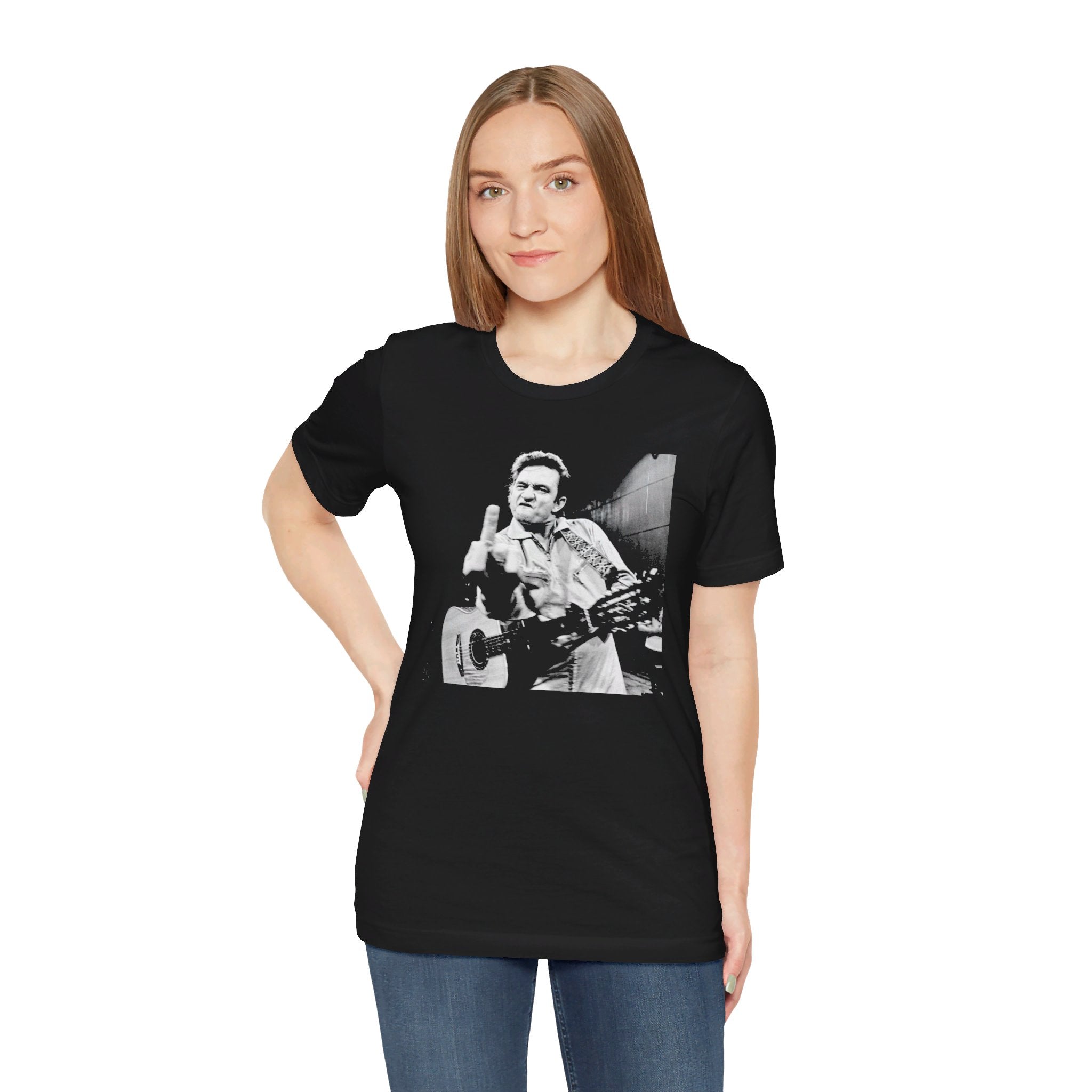 Johnny Cash Middle Finger Tee