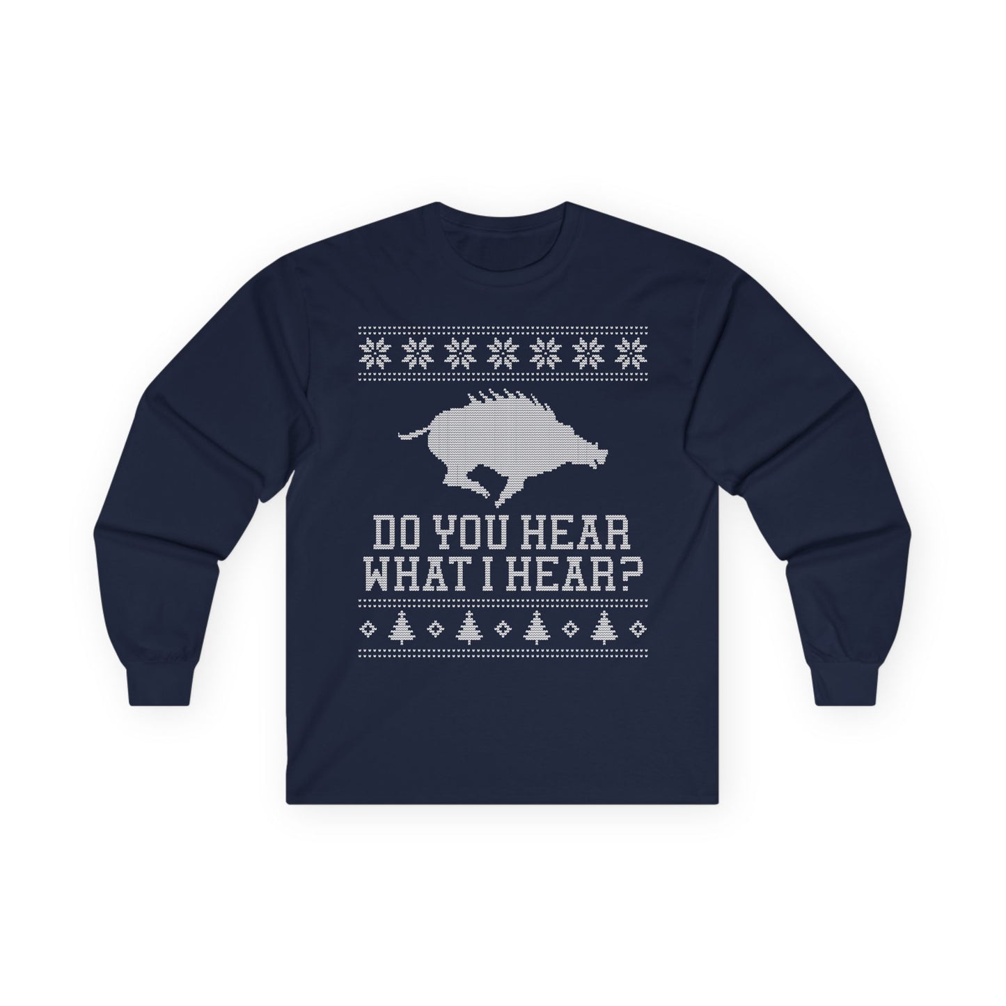 Arkansas Ugly Christmas Sweater Long Sleeve Tee