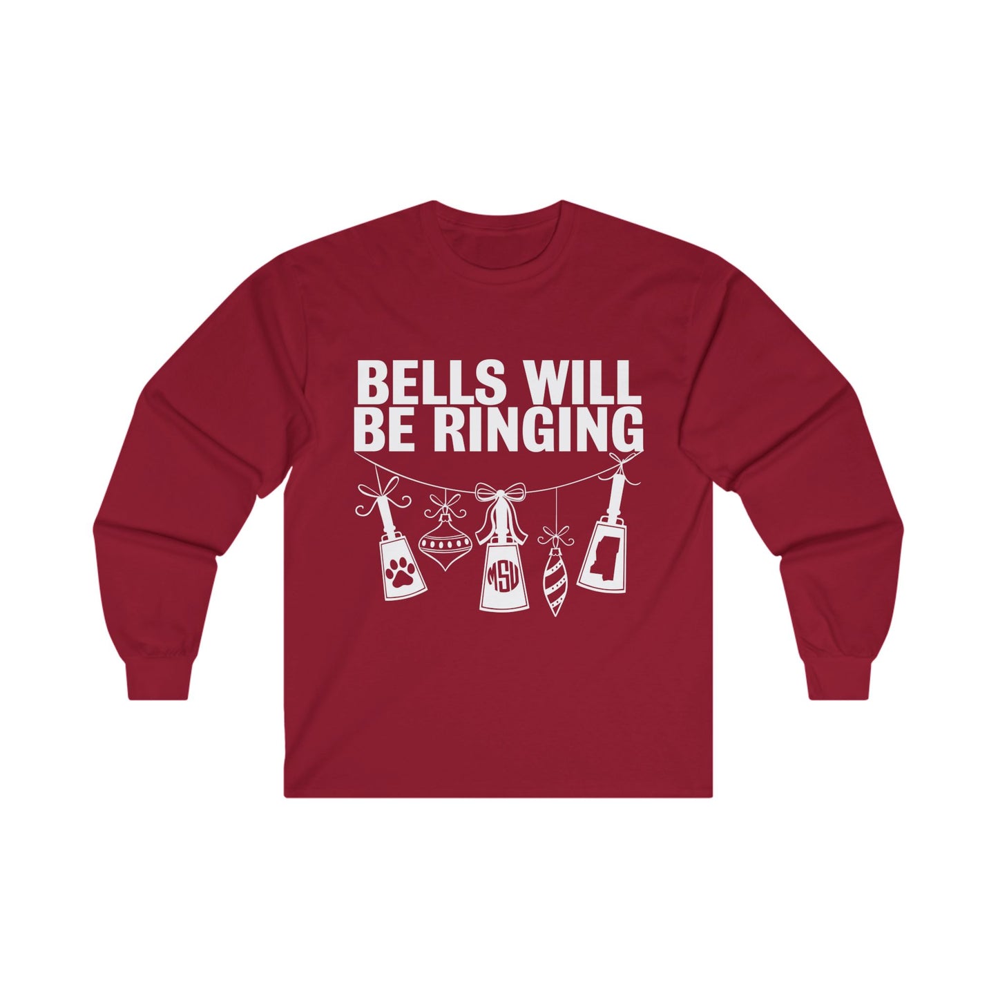 Mississippi State Bells Will be Ringing Christmas Unisex Ultra Cotton Long Sleeve Tee