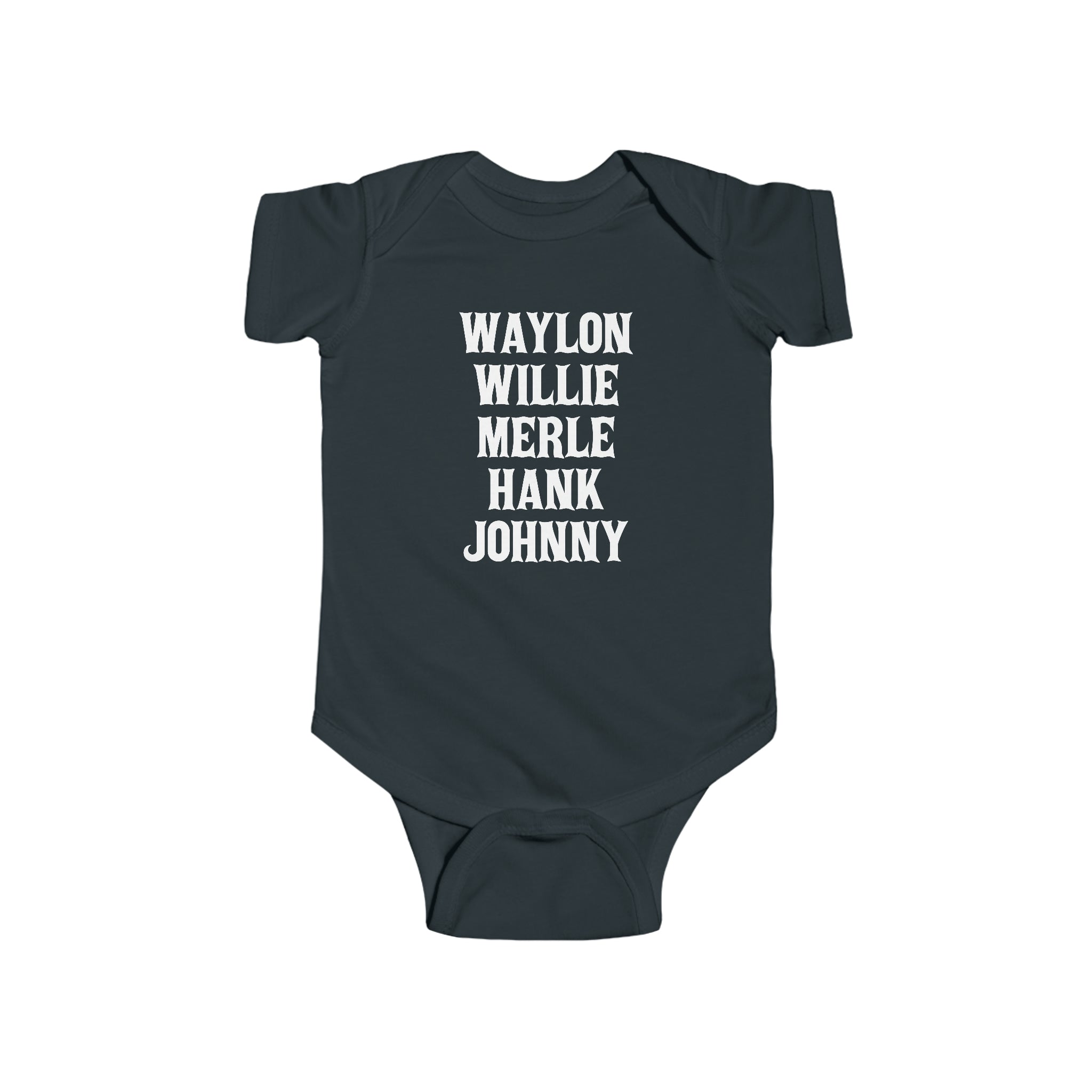 Waylon, Willie, Merle, Hank, Johnny Onesie