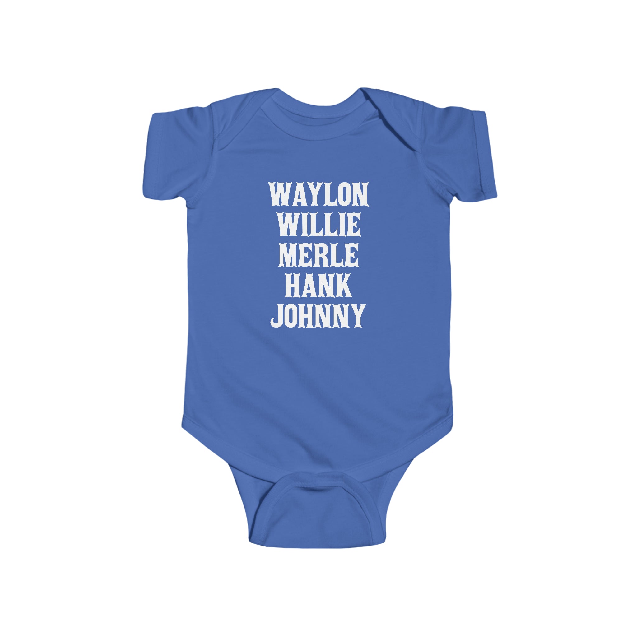 Waylon, Willie, Merle, Hank, Johnny Onesie