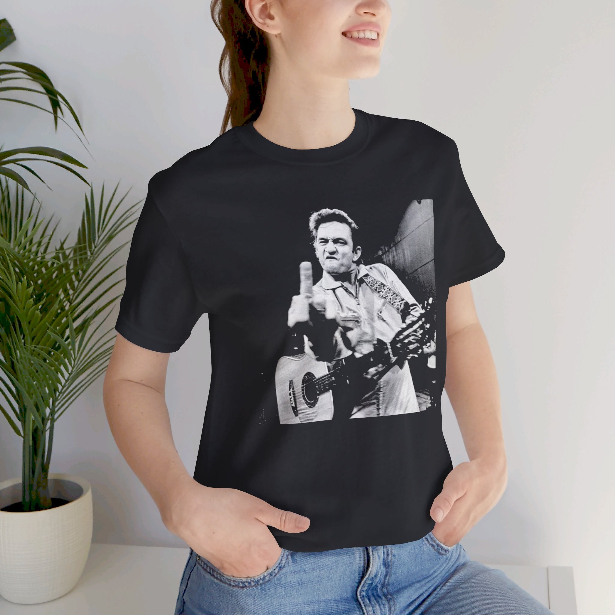 Johnny Cash Middle Finger Tee