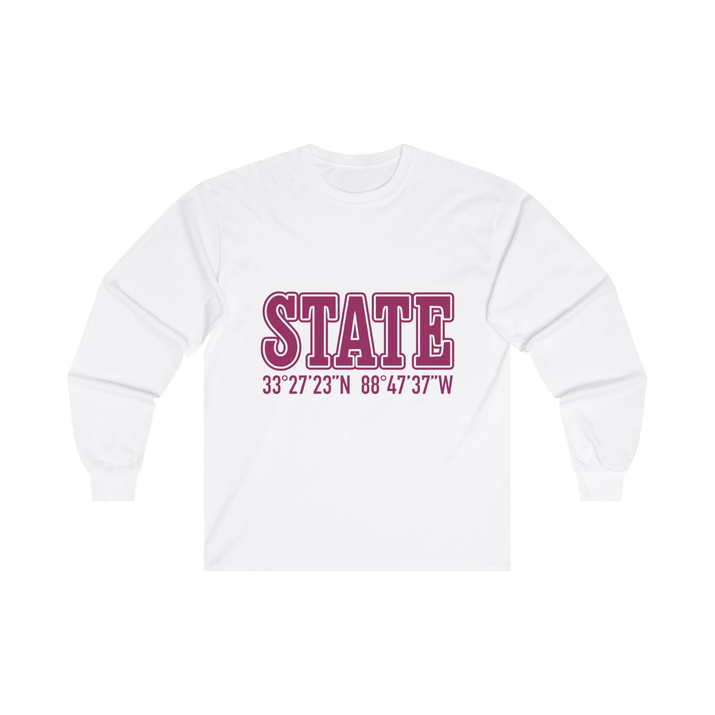 Mississippi State Coordinates Unisex Ultra Cotton Long Sleeve Tee