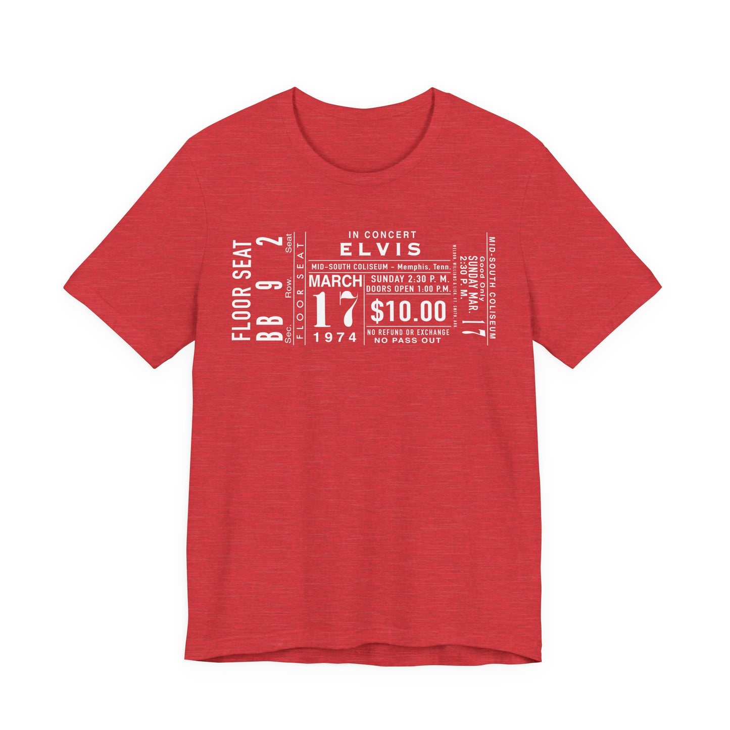 Vintage Elvis Concert Ticket Tee - Unisex Jersey Short Sleeve Tee