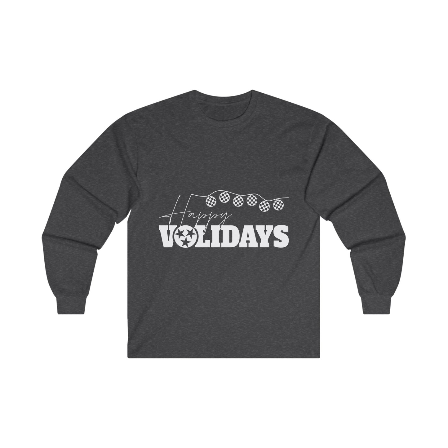 Tennessee Volunteers Long Sleeve Christmas Tee - Tennessee Happy Volidays Design